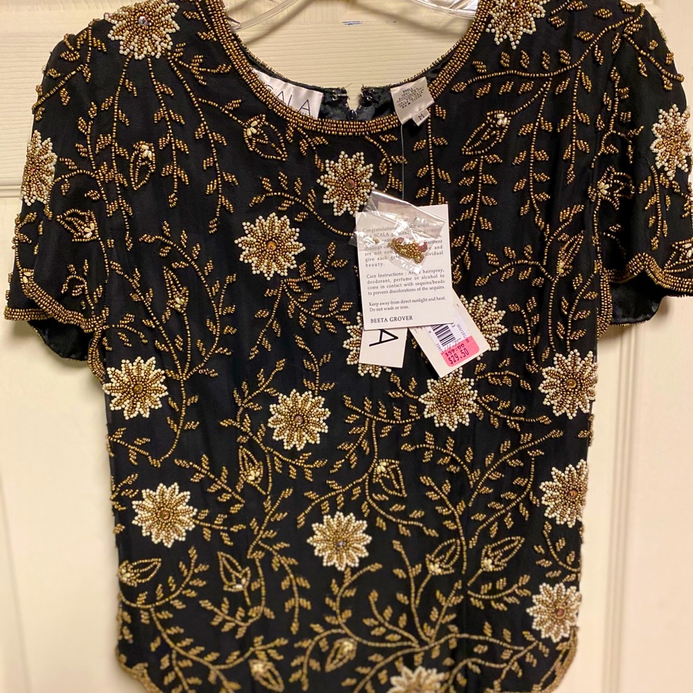 Beaded Top Black